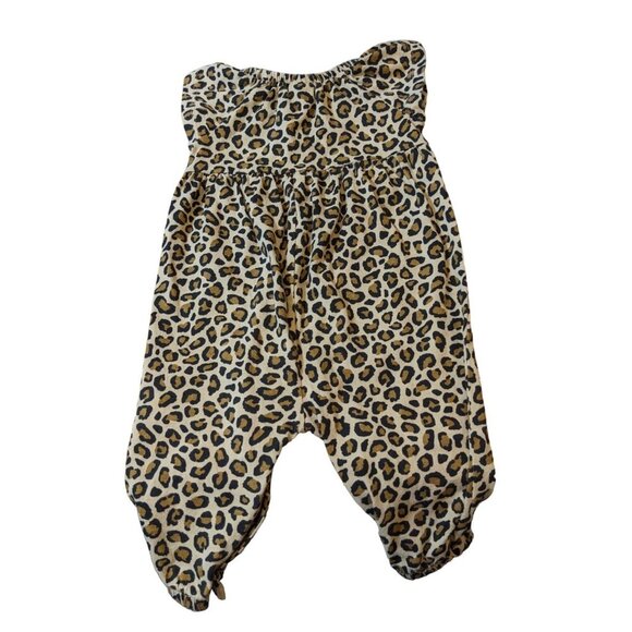 Old Navy Baby Girl Jumpsuit Romper 3 to 6 Months Leopard Flutter Sleeve Jersey - Picture 2 of 4